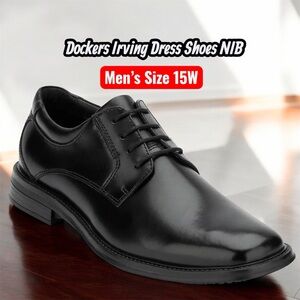 NIB Dockers Men’s 15W Wide Irving Black Dress Shoes - SureGrip Sole